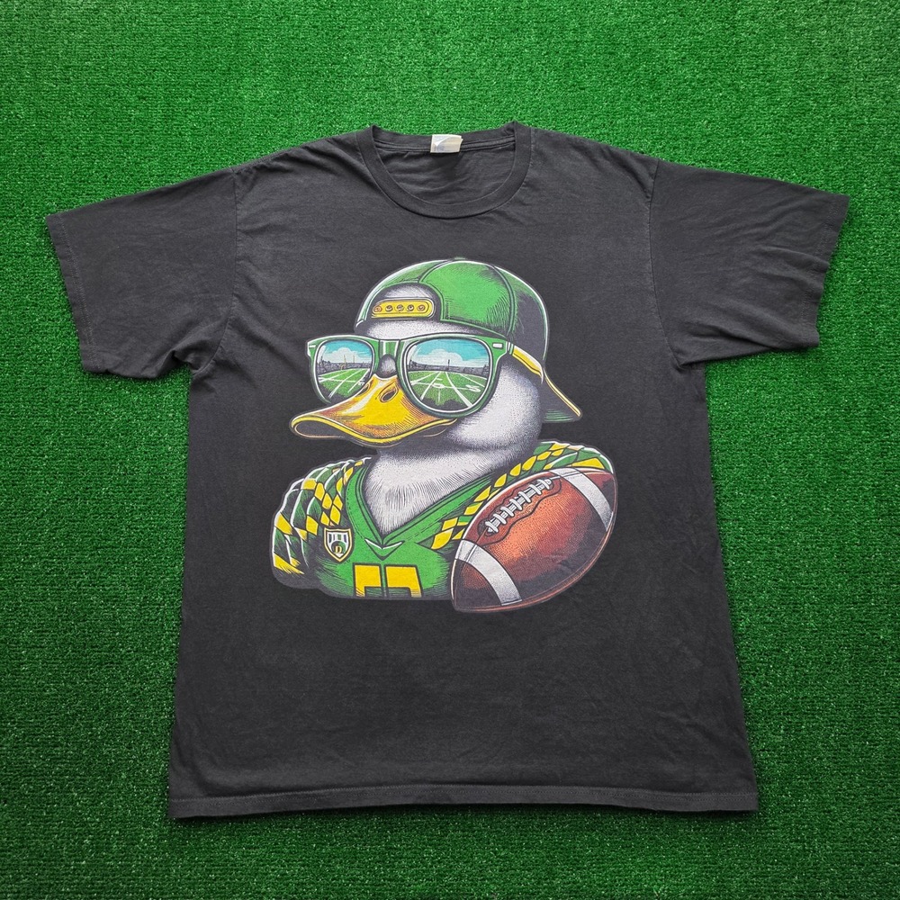 Oregon Ducks Cool Duck Mascot Football Graphic Tshirt Mens Large Black College